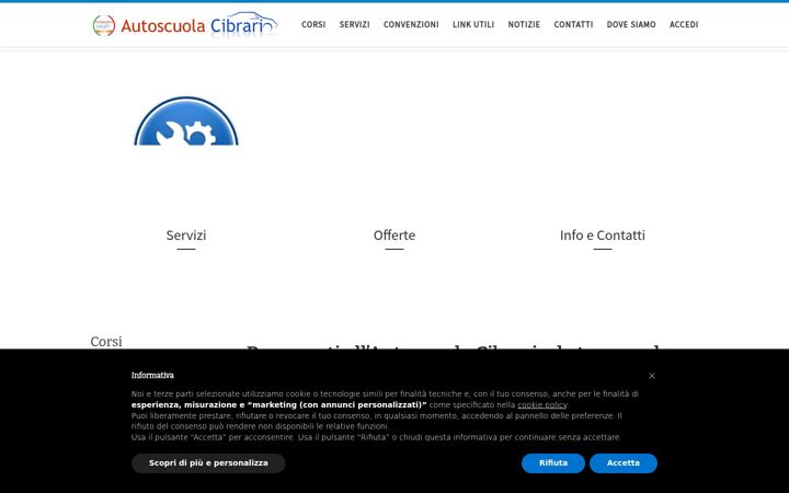 Screenshot of autoscuolacibrario.com