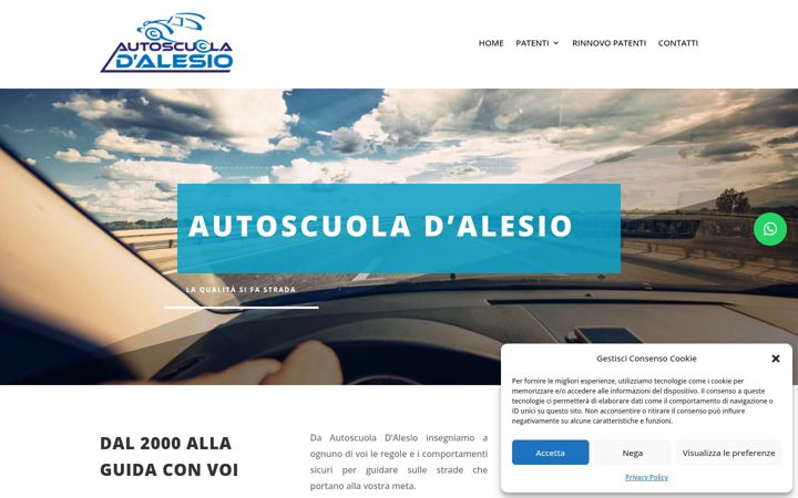 Screenshot of autoscuoladalesio.com
