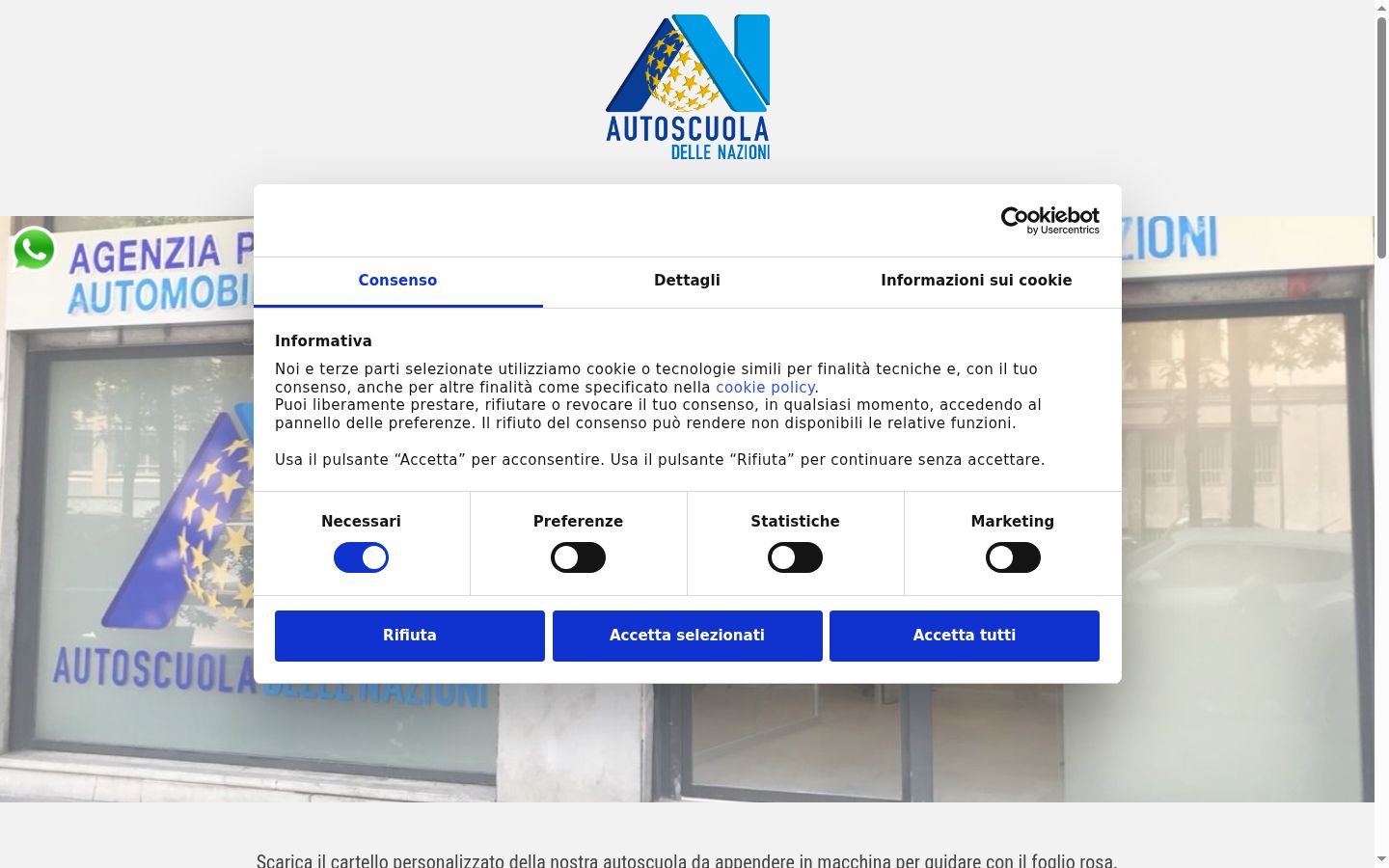 Capture d'écran de la bannière de consentement affichée avant toute interaction