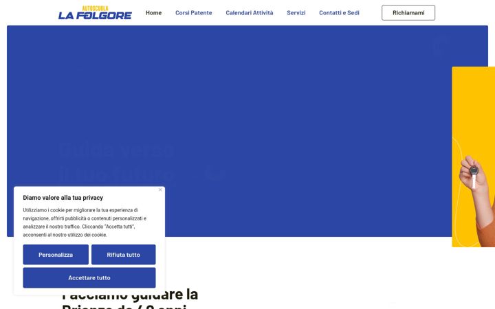 Screenshot of autoscuolalafolgore.it