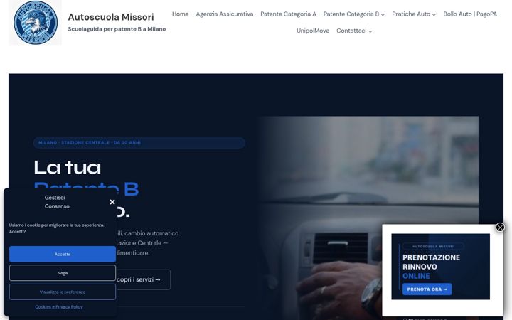 Screenshot of autoscuolamissori.it