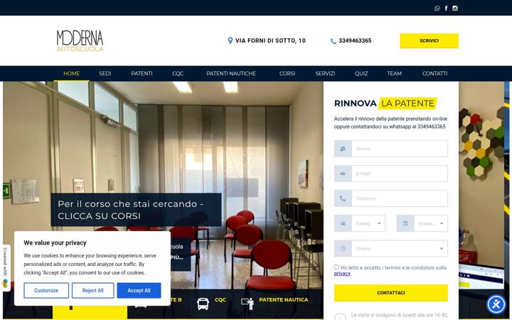 Screenshot of autoscuolamodernaudine.com