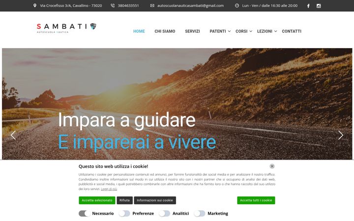 Screenshot of autoscuolanauticasambati.com
