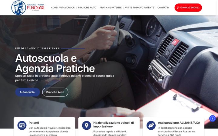 Screenshot of autoscuolanuvolari.it