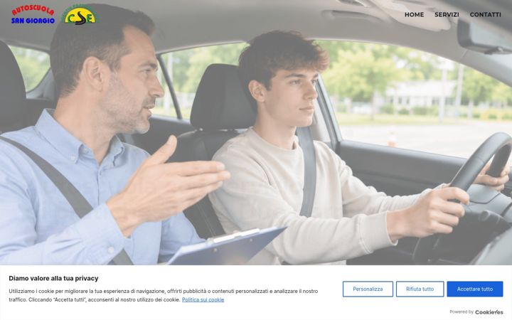 Screenshot of autoscuolasangiorgiocse.com