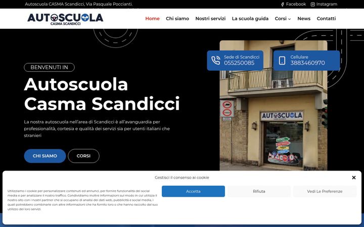 Skjámynd af autoscuolascandicci.it
