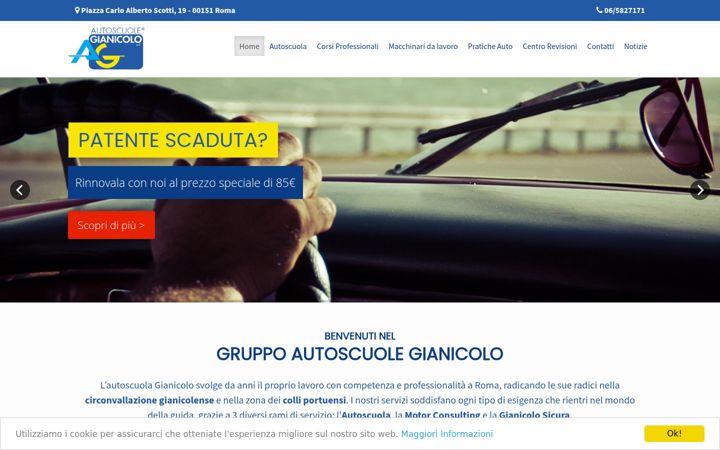 Screenshot of autoscuolegianicolo.it