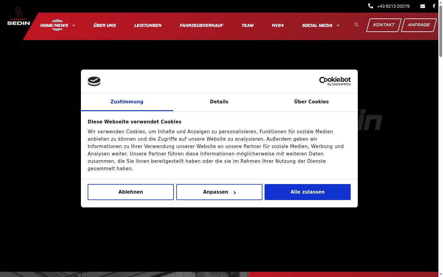 Posnetek zaslona pasice za privolitev, prikazane pred kakršno koli interakcijo