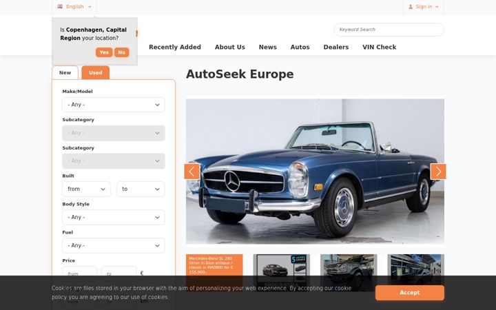 Screenshot of autoseek.eu