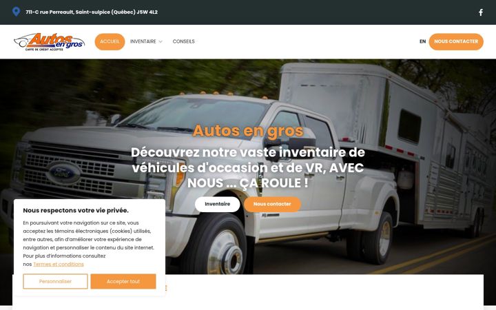 Screenshot of autosengros.ca