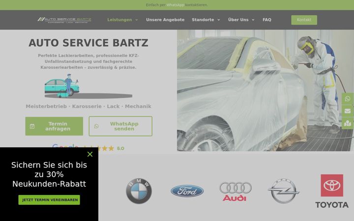 Screenshot stránky autoservice-bartz.de