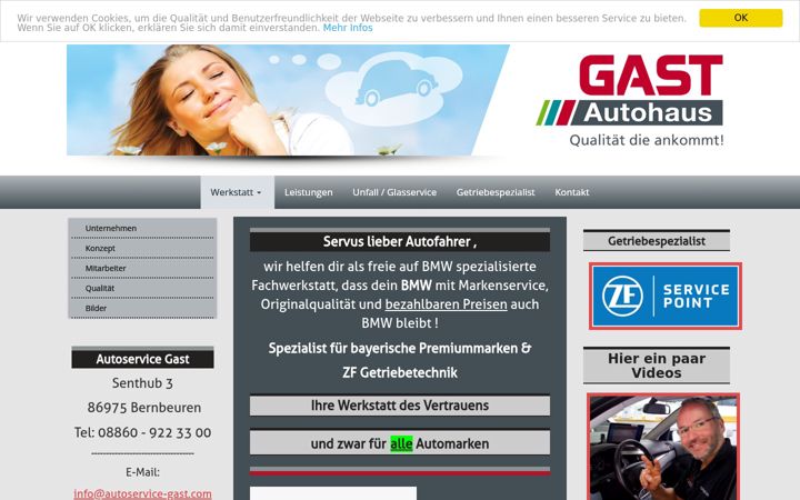 Screenshot of autoservice-gast.com