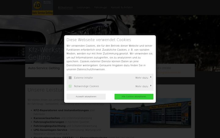 Screenshot von autoservice-gelting.de