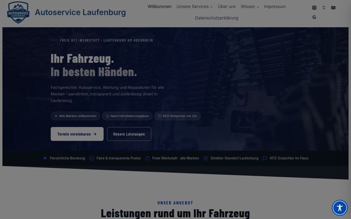 Captura de pantalla de autoservice-laufenburg.de