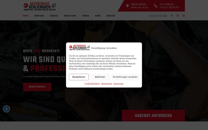 Captura de pantalla de autoservice-schliebusch.de