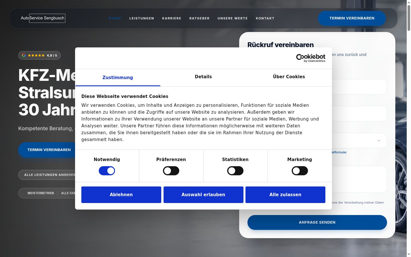 Zrzut ekranu banera zgody wyświetlanego przed jakąkolwiek interakcją