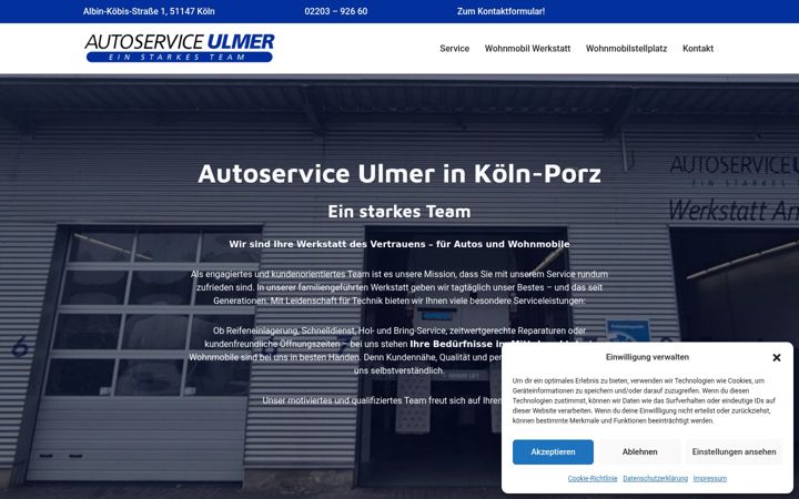 Screenshot of autoservice-ulmer.de