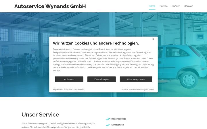 Ekrano kopija autoservice-wynands.de