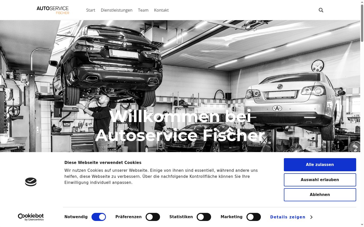 Screenshot des Einwilligungsbanners vor jeglicher Interaktion