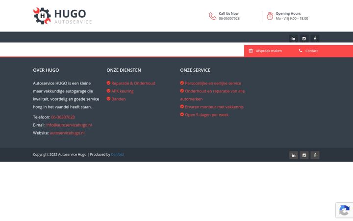 Screenshot ta' autoservicehugo.nl