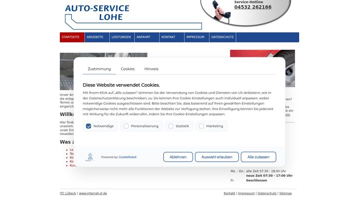 Screenshot of autoservicelohe.de