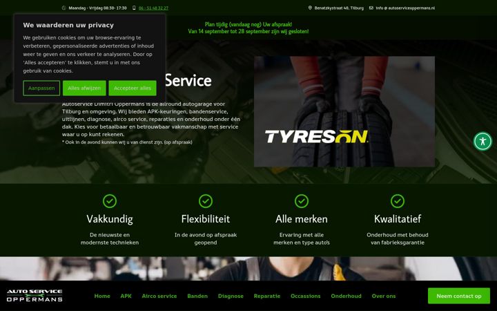 Screenshot of autoserviceoppermans.nl