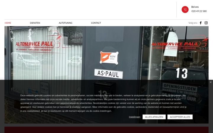 Captura de ecrã de autoservicepaul.nl