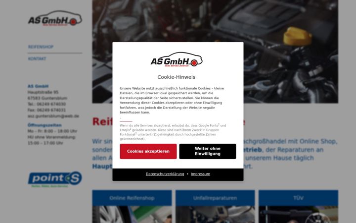 Screenshot of autoservicezentrum-guntersblum.de