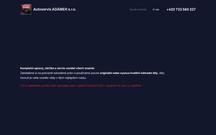 Screenshot of autoservis-adamek.cz