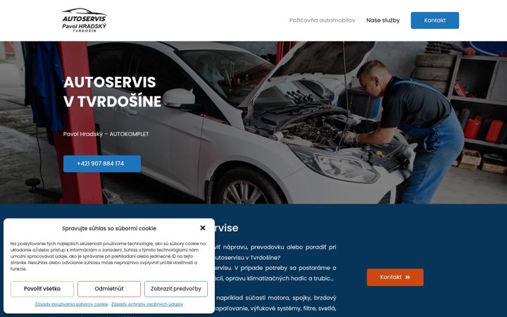 Screenshot of autoservis-tvrdosin.sk