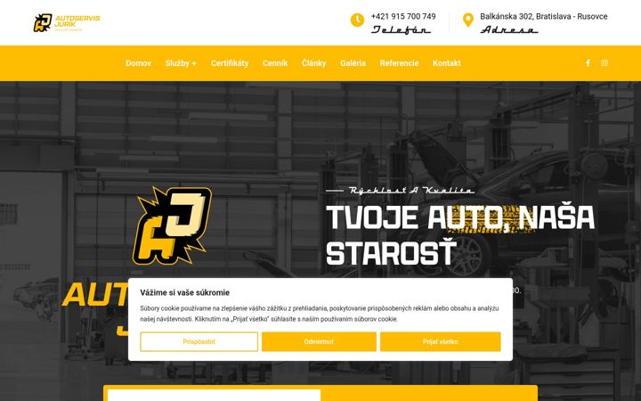 Skjermbilde av autoservisjurik.sk