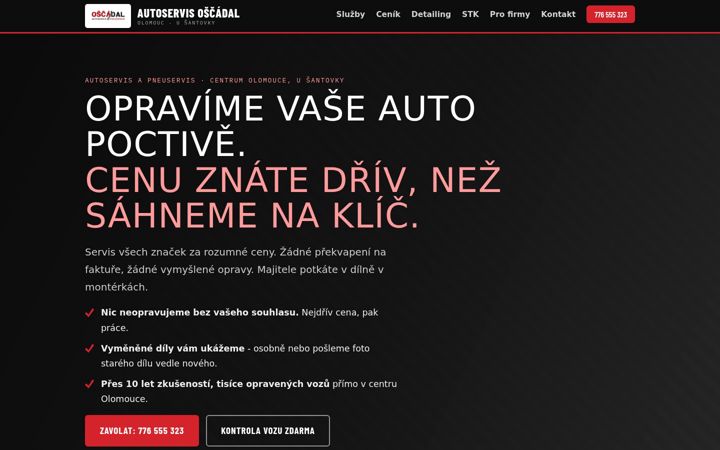 Skjermbilde av autoservisoscadal.cz