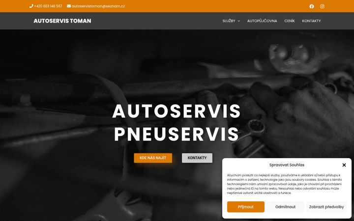 Skærmbillede af autoservistoman.cz