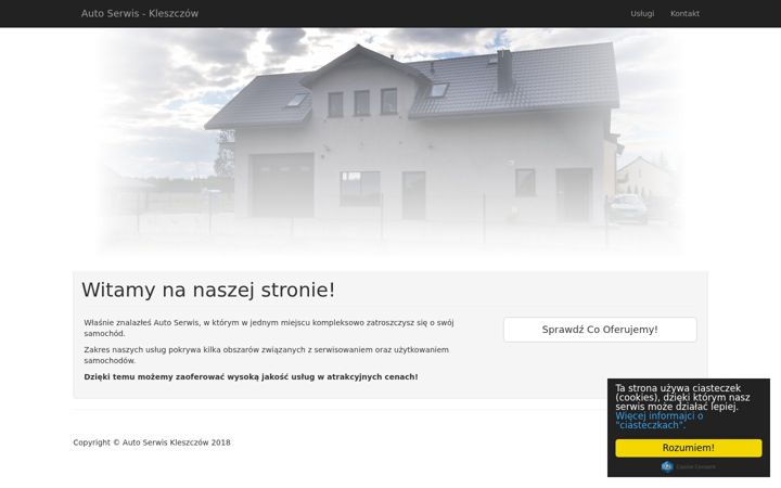 Screenshot stránky autoserwis-kleszczow.pl