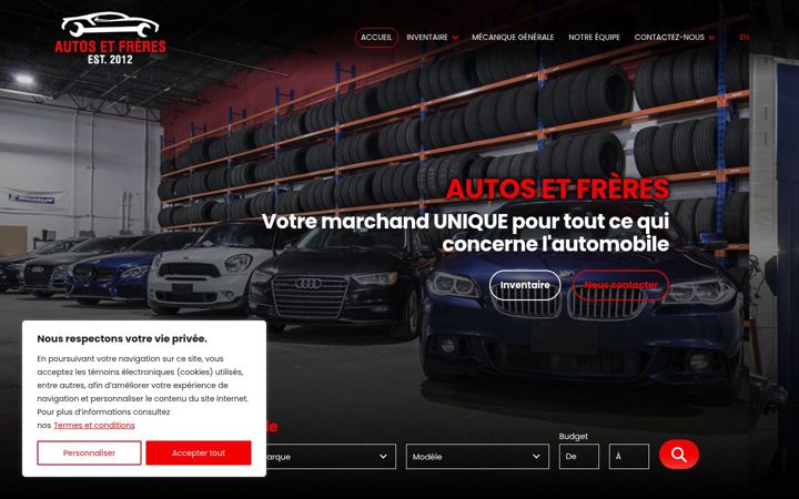 Snímek obrazovky autosetfreres.com