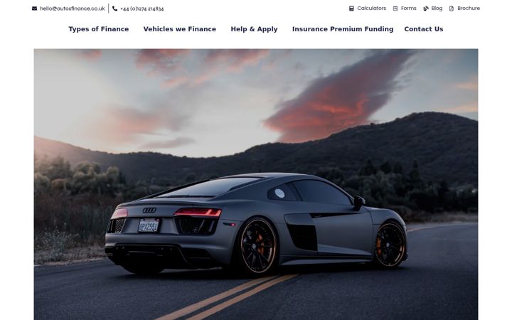 Screenshot stránky autosfinance.co.uk