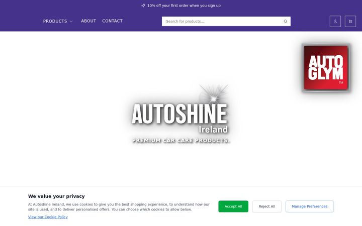 Screenshot of autoshineireland.ie