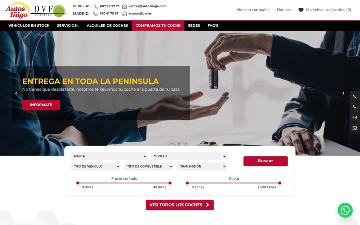 Skærmbillede af autosinigo.com