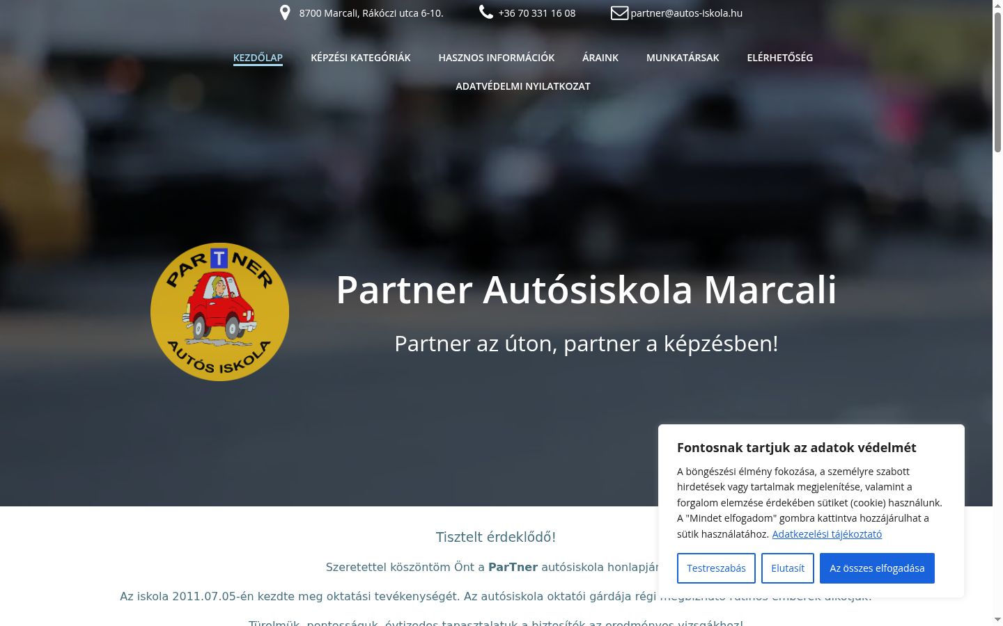Screenshot del banner di consenso mostrato prima di qualsiasi interazione