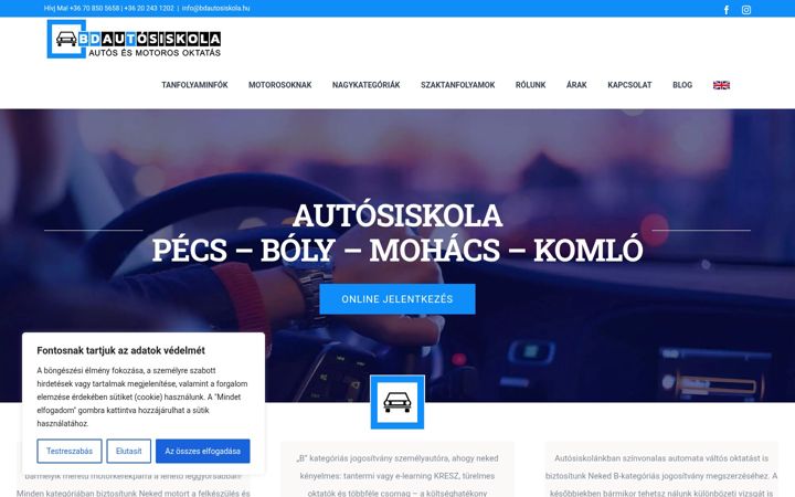 Screenshot of autosiskola-mohacs-boly.hu