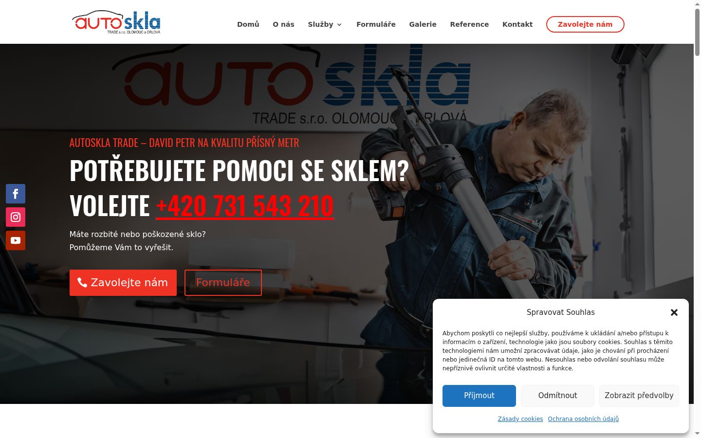 Sutikimo reklamjuostės, rodytos prieš bet kokią sąveiką, ekrano kopija