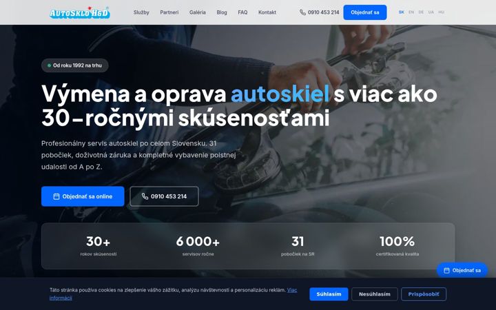 Screenshot of autosklo.sk
