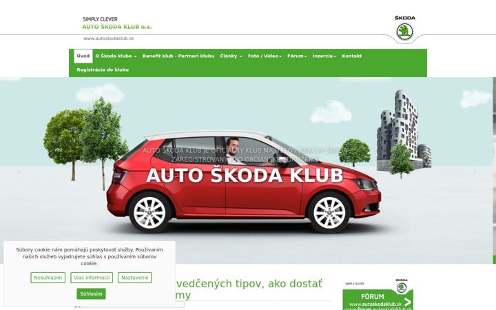 Zrzut ekranu autoskodaklub.sk