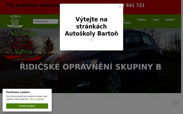 Screenshot of autoskola-barton.cz