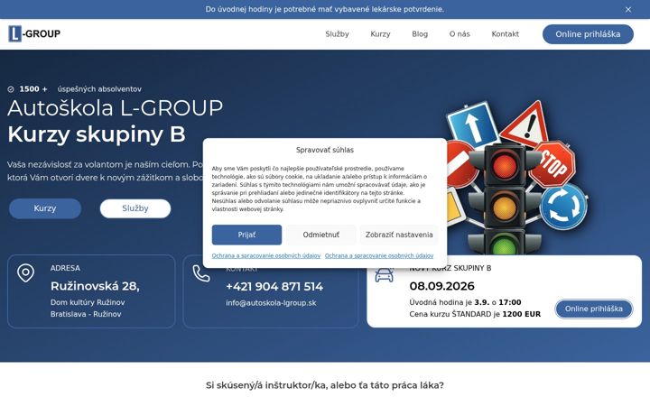Captură de ecran a autoskola-lgroup.sk