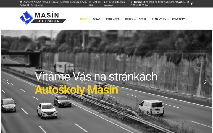 Skærmbillede af autoskola-masin.cz