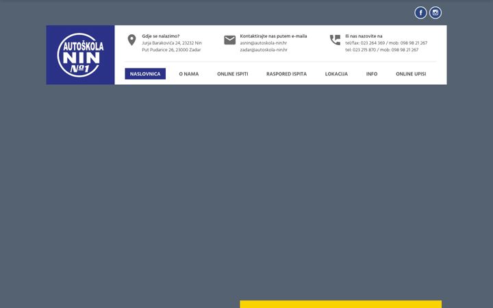 Screenshot of autoskola-nin.hr