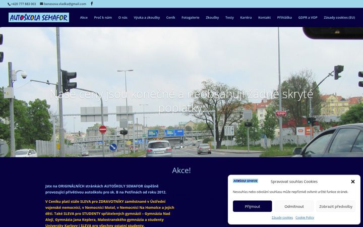 Skærmbillede af autoskola-semafor.cz