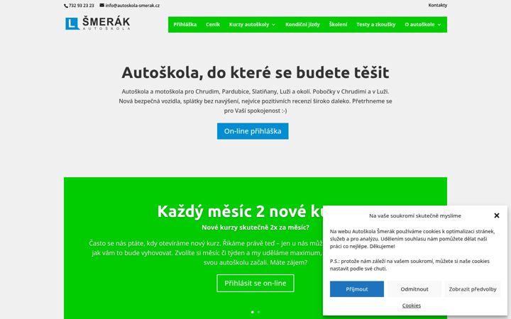 Képernyőkép: autoskola-smerak.cz