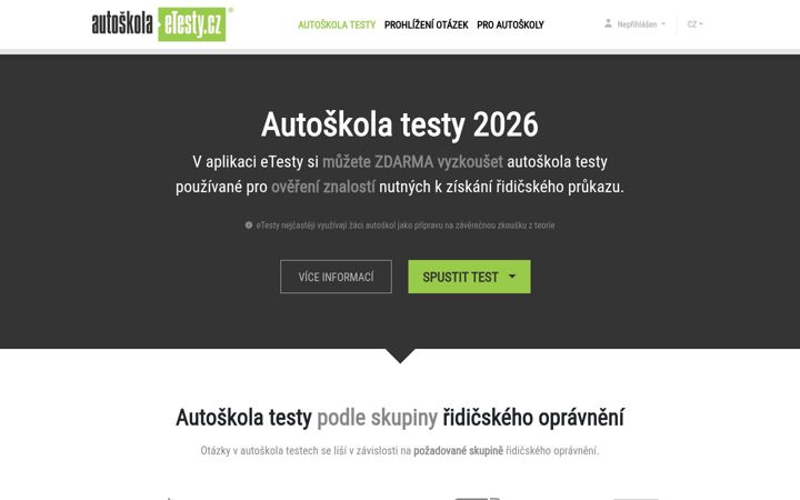 Snímek obrazovky autoskola-testy.cz